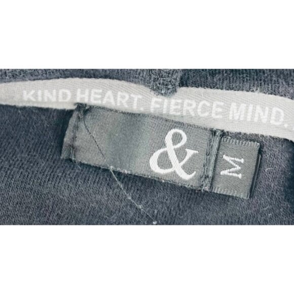 Navy & White Striped Hoodie Sweatshirt Womens Size M - Picture 2 of 4